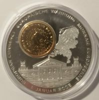 Münze 1 Dollar 2002 Liberia mit Inlay 1 Euro Cent Niederlande Thüringen - Erfurt Vorschau