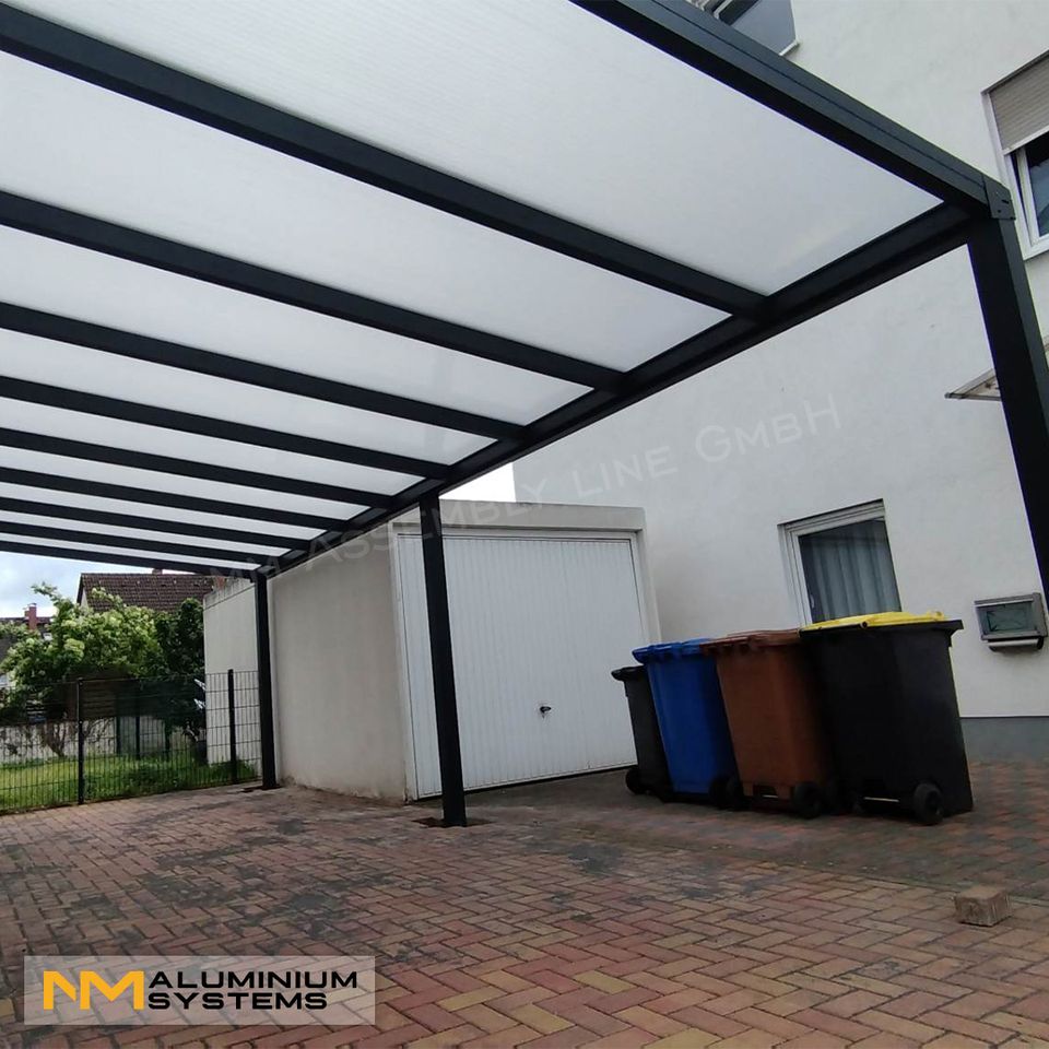 Alu-Terrassenüberdachung Terrassendach Carport 5 m x 4 m in Nauheim