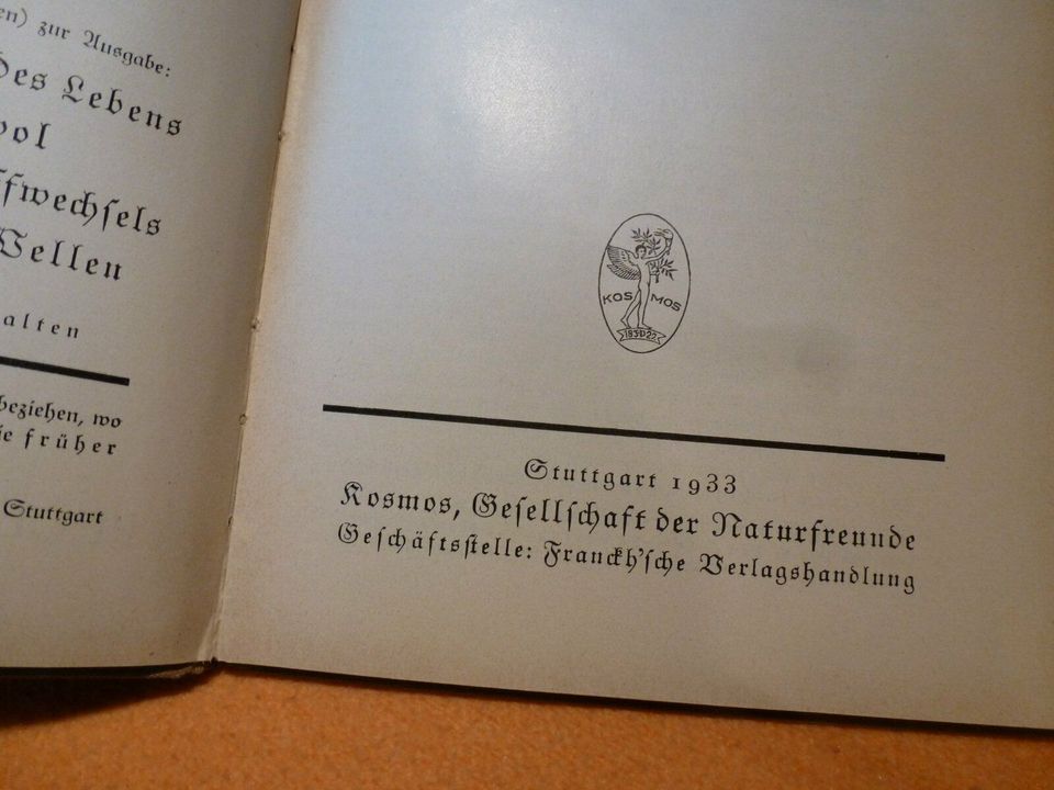 Buch: : Regler des Stoffwechsels - Dr. Denzmer Kosmos-Band 1933 in Olching