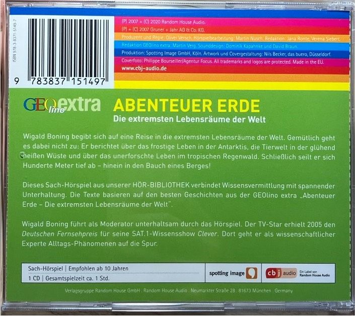 GEOlino extra,Abenteuer Erde,die extremsten Lebensräume- Audio-CD in Hoppegarten