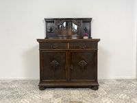 WMK Wunderschöne antike Anrichte aus vollem Holz, reichverziert, mit Ausziehplatte & hübschen Originalgriffen # Schrank Geschirrschrank Kommode Büfett Buffet Aufsatzschrank Gründerzeit Vintage Antik Friedrichshain-Kreuzberg - Friedrichshain Vorschau