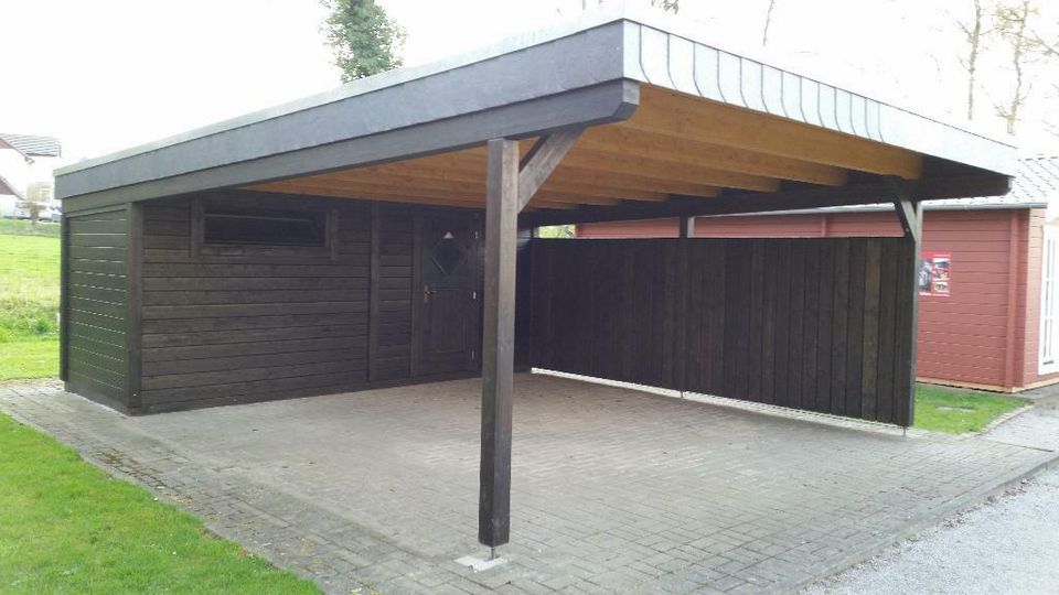 Carport Doppelcarport Terrassendach Leimholz VSG Glas Abstellraum in Löhne