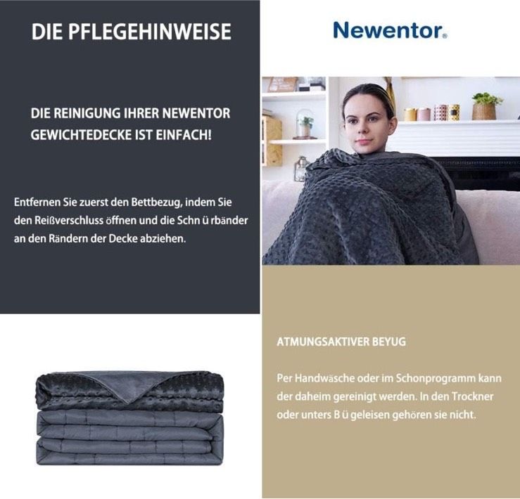 NEWENTOR Gewichtsdecke Therapiedecke mit Bezug wie NEU in Leipzig