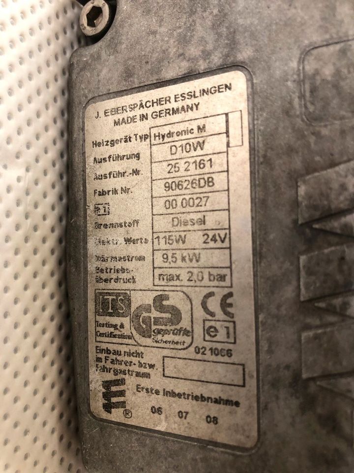 Eberspächer Standheizung Hydronic M D 10 W 24V Diesel 9,5 KW in Herbstein