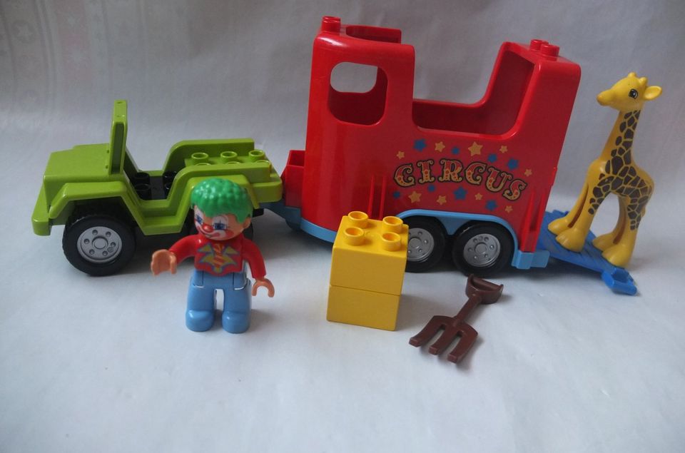 Lego Duplo Zirkuswagen mit Anhänger aus set 10550 Clown Giraffe in Ottensoos