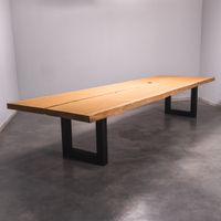 Baumstamm Esstisch 4.1m x 1.3m Nachhaltig Massivholztisch aus 1 Stück Holz Bohlentisch Baumkantentisch Baumstammkanten Wohnzimmertisch Holztisch Design Tisch Stahlbeine Edelstahl Tischbeine Nordrhein-Westfalen - Ochtrup Vorschau