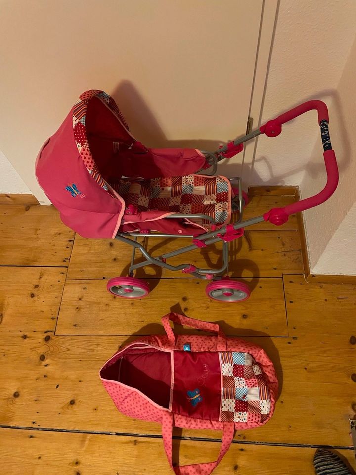 Pinker großer Puppenwagen, viele Funktionen, mit Wickeltasche in Leipzig