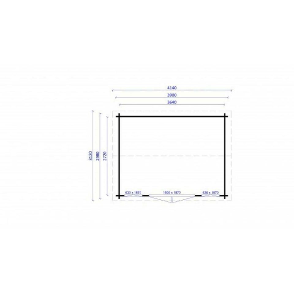 Gartenhaus Blockhaus Gerätehaus Holz 390x300cm, 40 mm, 403940 in Versmold