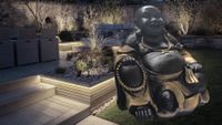 Glücks Buddha Schwarz und Gold Dick Gartendekoration Steinfigur Nordrhein-Westfalen - Leverkusen Vorschau