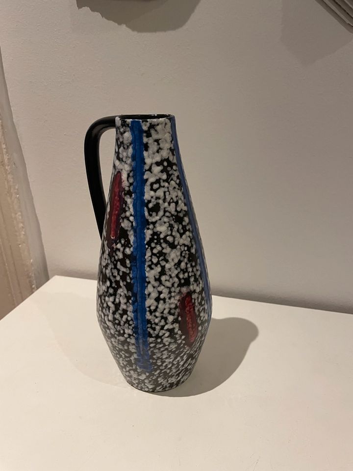 Vintage Vase Scheurich in schwarz, rot & blau in Hamburg