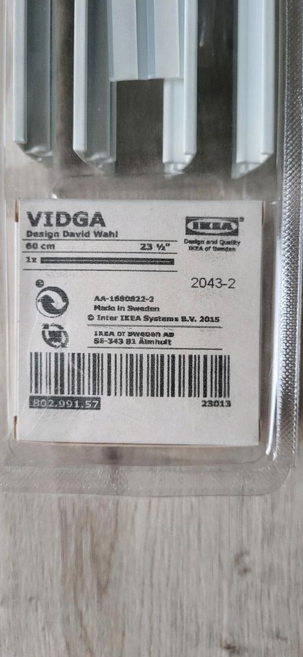 Vidga Ikea 60cm 1-läufig Gardienenschiene weiß in Wasenbach