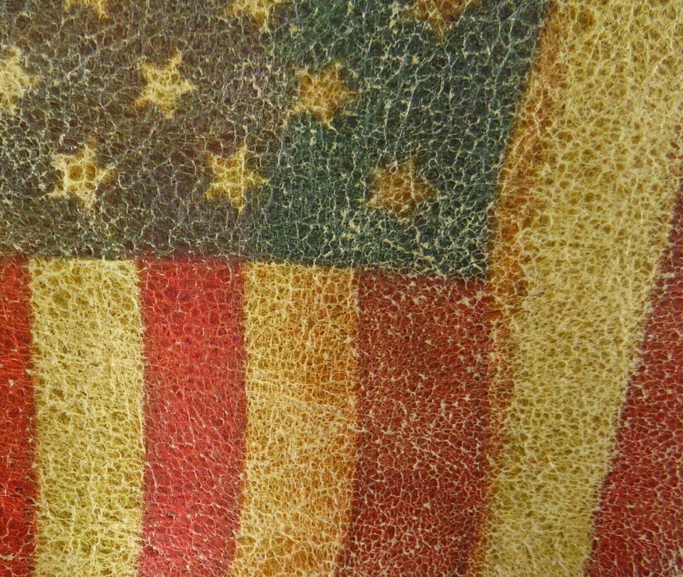 Leder Lederhaut Rindleder Amerikanische Flagge Used Vintage Optik in Pirmasens