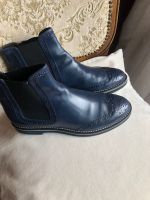 AGL-Stiefelette Chelsea Leder dunkelblau Budapesters Look 41 Hessen - Offenbach Vorschau