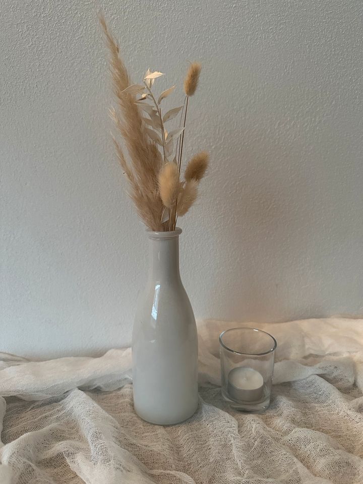 LEIHEN | Teelichtglas Silber | Vase weiß | Hochzeit |Geburtstag in Kappelrodeck