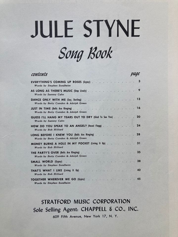 Jule Styne Song Book Fifties Vintage 50er USA Stephen Sondheim in Möckmühl