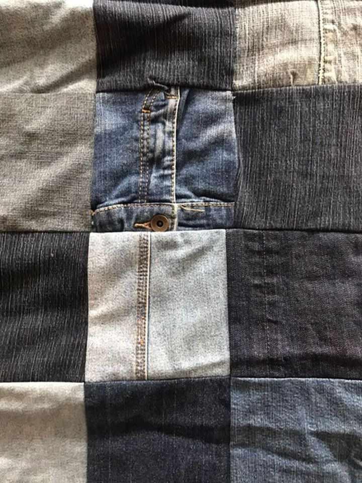 Schöne Tagesdecke aus Jeans-Patchwork, 225 x 165 cm in Bleialf 