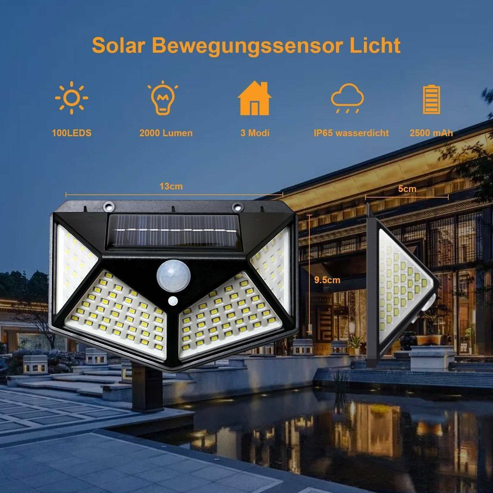 ✅NEU✅ 1-4x LED Solarleuchte Solarlampe Bewegungsmelder Hell 1 in Berlin