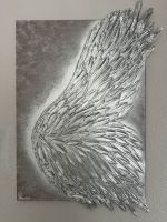 Acryl/kunst/handarbeit/silber flügel/bild/Unikat/deko/3D/leinwand Bayern - Landsberg (Lech) Vorschau