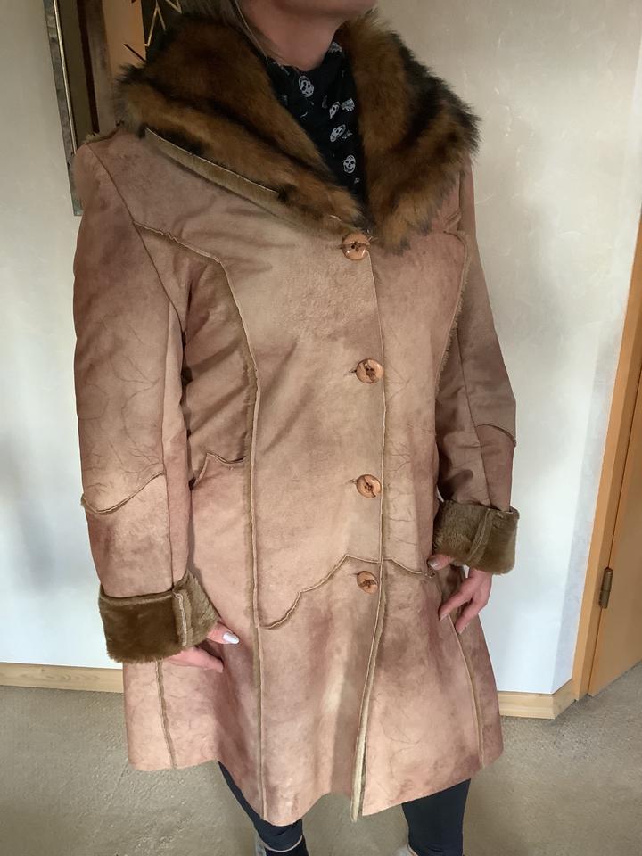 Spring Jacke Mantel hellbraun  L 40 Wildlederoptik und teddy in Würzburg