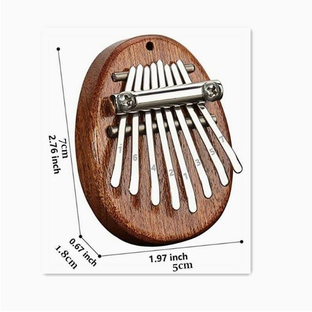 Mini-Kalimba mit 8 Tasten (hohe Qualität) auf massiver Holzplatte in Nordhorn