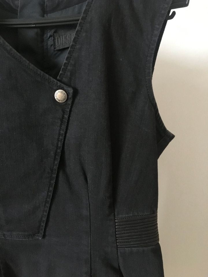 DIESEL Kleid Gr. XS schwarzes Denim + Leder in Hamburg