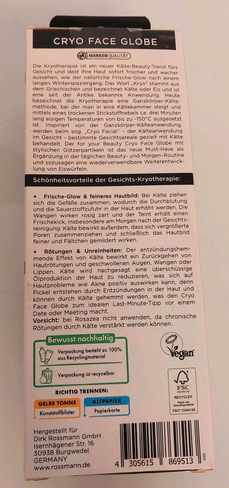 Gesichts Eis Ball Cryo Face Globe Neu&original verpackt in Merchweiler