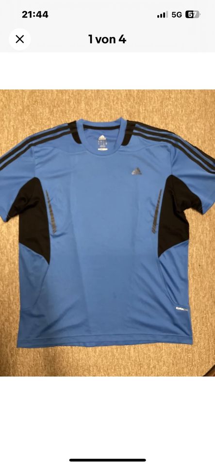 Wie Neu!! Adidas Herren Sport Shirt blau schwarz Gr. L in Tettnang