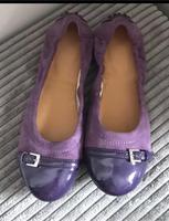 Tods Ballerina Neuwertig Velours Leder Lackleder Mix Lila Gr.35 West - Nied Vorschau