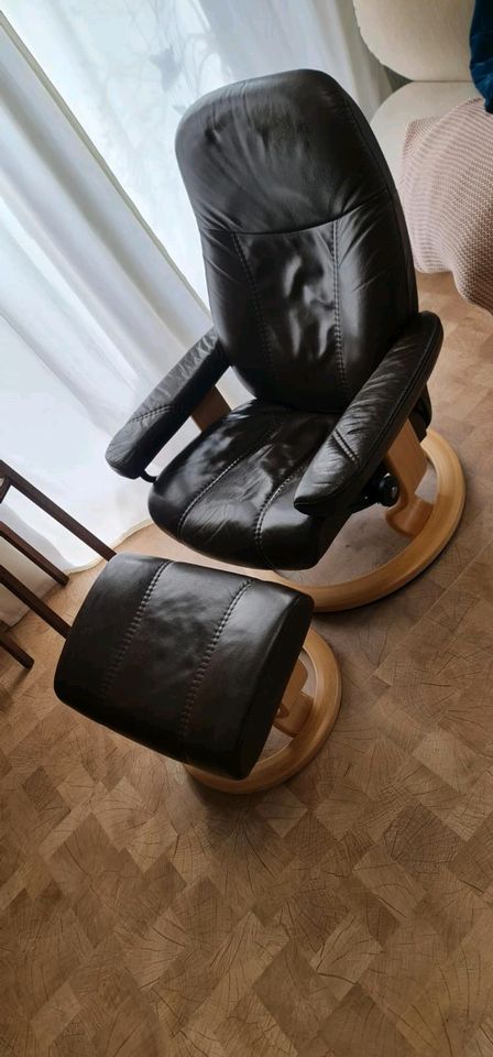 Stressless Consul S Diplomat Sessel Leder Buche + Hocker in Bremen