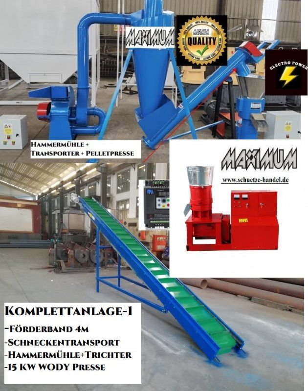 Maximum Pelletieranlage 1 ca. 500kg/h Förderband, Mühle, Schnecke.... in Hann. Münden