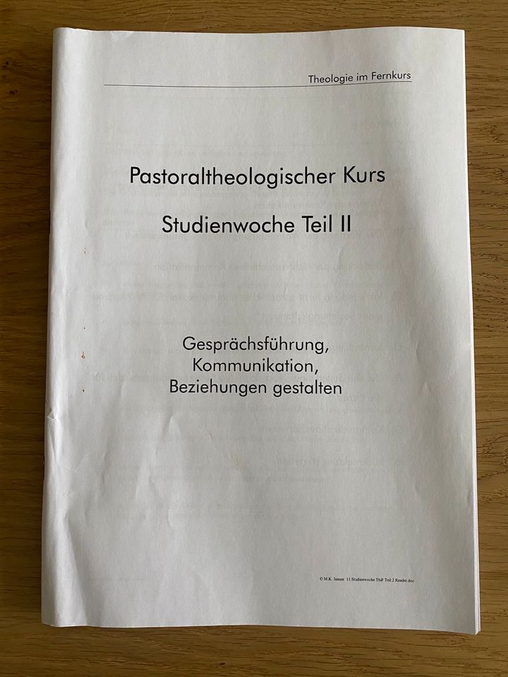 Lehrbriefe Religionspädagogisch-katechetischer Kurs in Kalbach