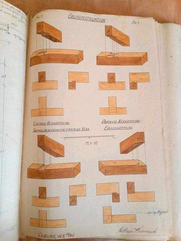 Bauzeichnungsmappe  Architektenmappe A3 1919-1922 Antiquität in Dresden