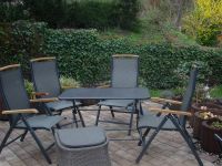 Gartengarnitur, Metall, Tisch + 4 Stühle + 1 Fusshocker Rheinland-Pfalz - Windhagen Vorschau