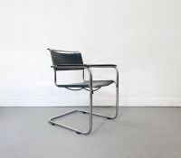 1/1 Blau Thonet S34 Mart Stam Leder Freischwinger Stuhl Chair Mitte - Tiergarten Vorschau