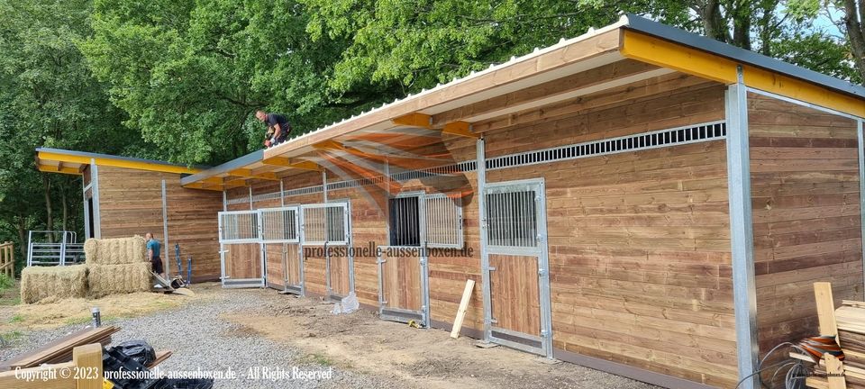 Pferdestall bauen - Außenbox, Pferdebox, Offenstall / Weidehütte in Kolbingen