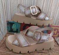 Wie neu!Gabor  Sandale Plateausandale beige gold best fitting Hessen - Karben Vorschau