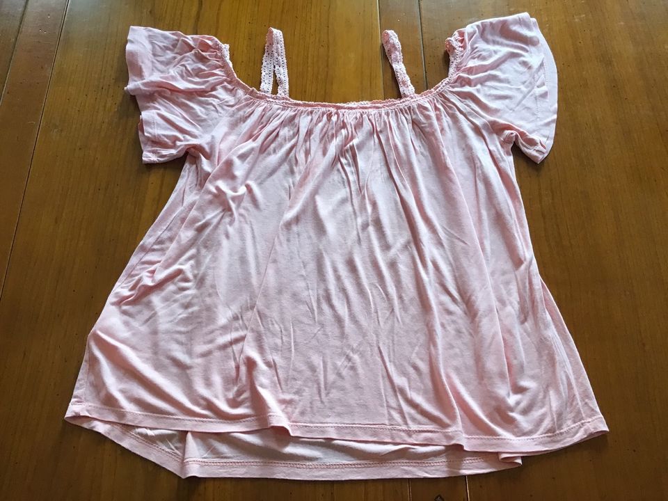 Leichtes schulterfreies Shirt mit Trägern Damen Gr.L 40/42 Rosé in Bielefeld