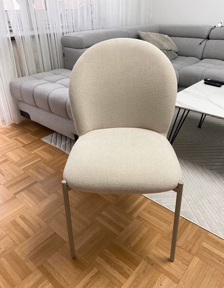 NEU Stuhl Esszimmerstuhl Beige Leinenbezug Gepolstert in Frechen