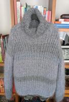 Flauschig Pullover Mohair Strickpullover Rollkragen Hellgrau/Dunk Niedersachsen - Diepholz Vorschau