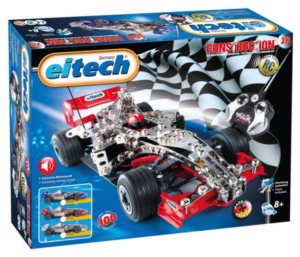 NEUWARE Eitech C 28 Construction Metallbaukasten RC F 1 Rennwagen in Klötze