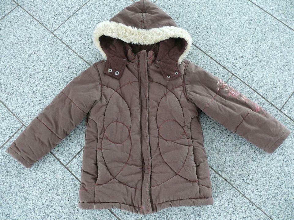 Esprit Kurzmantel Winterjacke braun Motivdruck Gr. 116 122 TOP in Mitterteich