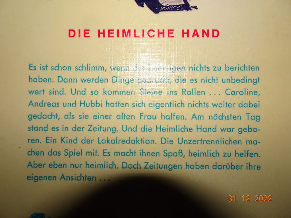 Die heimliche Hand, Kinder-/Jugendbuch in Schkopau