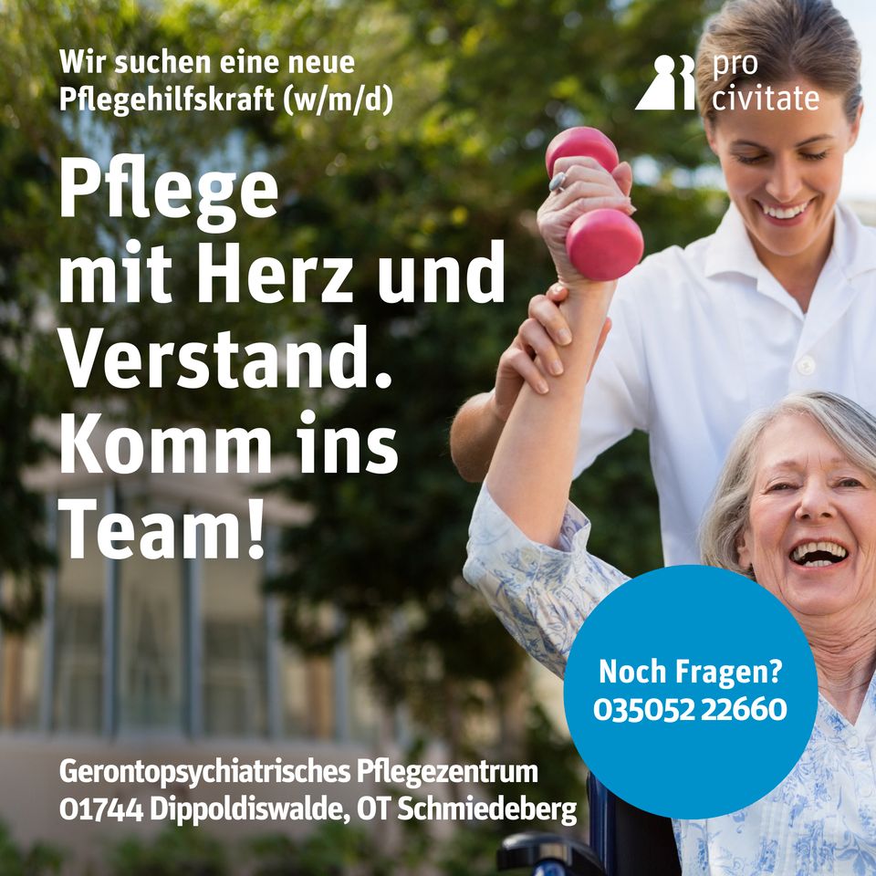 Pflegehilfskraft mit mind. einjähriger Berufsausbildung (w/m/d) in Dippoldiswalde