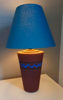 Tischlampe Terracotta m. Stoffschirm blau  vintage Niedersachsen - Wunstorf Vorschau