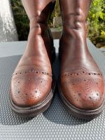 Damenstiefel Leder Rahmengenäht mit Oxford Muster Gr 39 Brandenburg - Wandlitz Vorschau