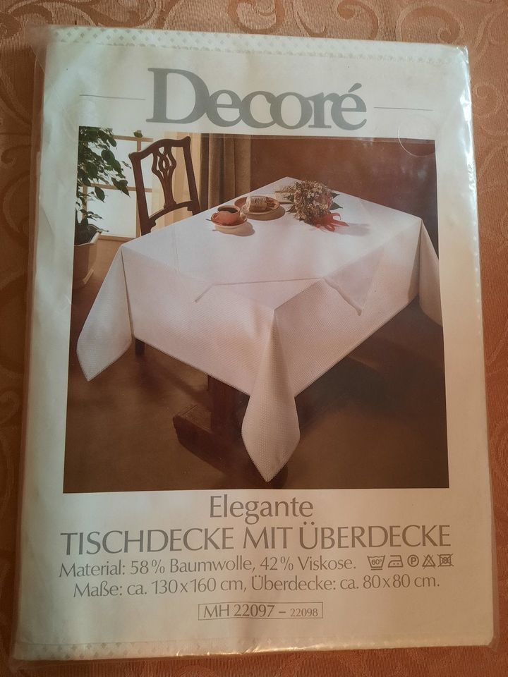 elegante Tischdecke mit Überdecke Decoré in Champagnerfarbe in Delmenhorst