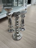 3 Kerzenleuchter Keramik Silber Kerzenständer shabby landhaus Nordrhein-Westfalen - Kerpen Vorschau