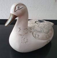 Deko-Ente aus Ton, weiß m. Dekor, ca. 16x5x8 cm, siehe Fotos Lübeck - St. Lorenz Nord Vorschau