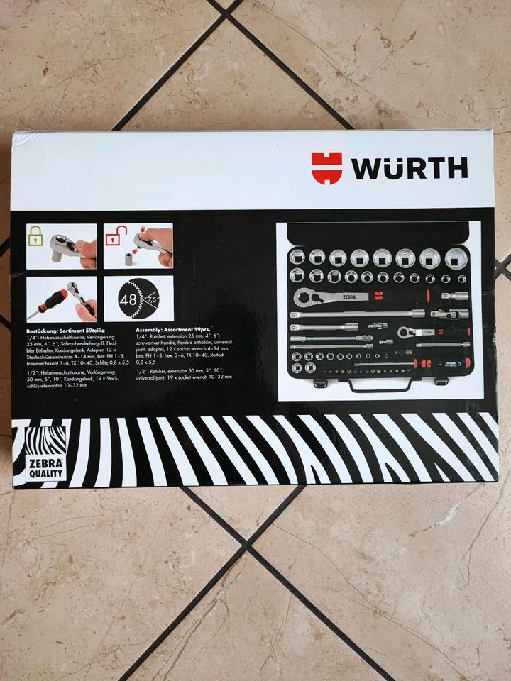 Würth Steckschlüsselsatz ¼ + ½ Zoll 59 tlg. in Haldensleben