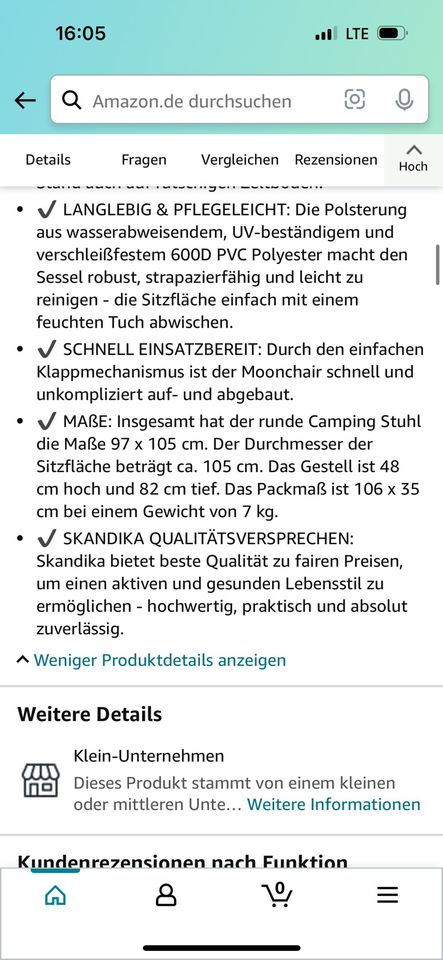 Campingstuhl Skandika Moonchair XXL NEU 2 Stück in Landau in der Pfalz